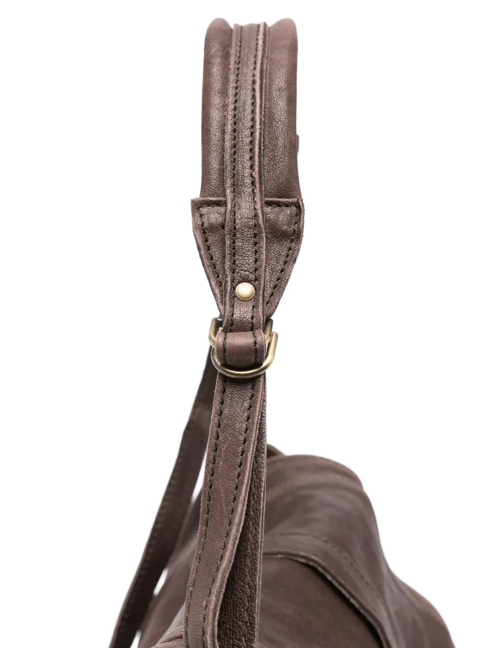 Mialuis Perforated Leather Shoulder Bag In Brown