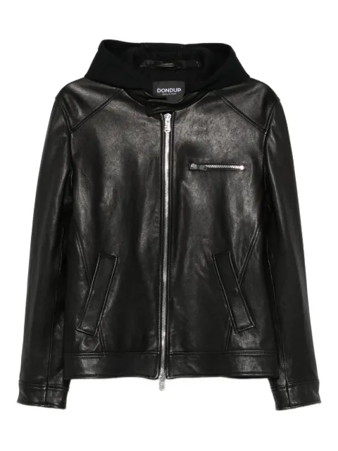 DONDUP hooded leather jacket