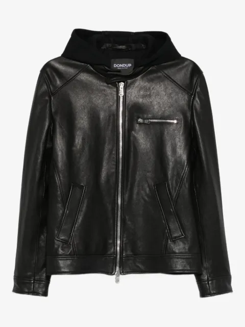 DONDUP chamarra de piel con capucha