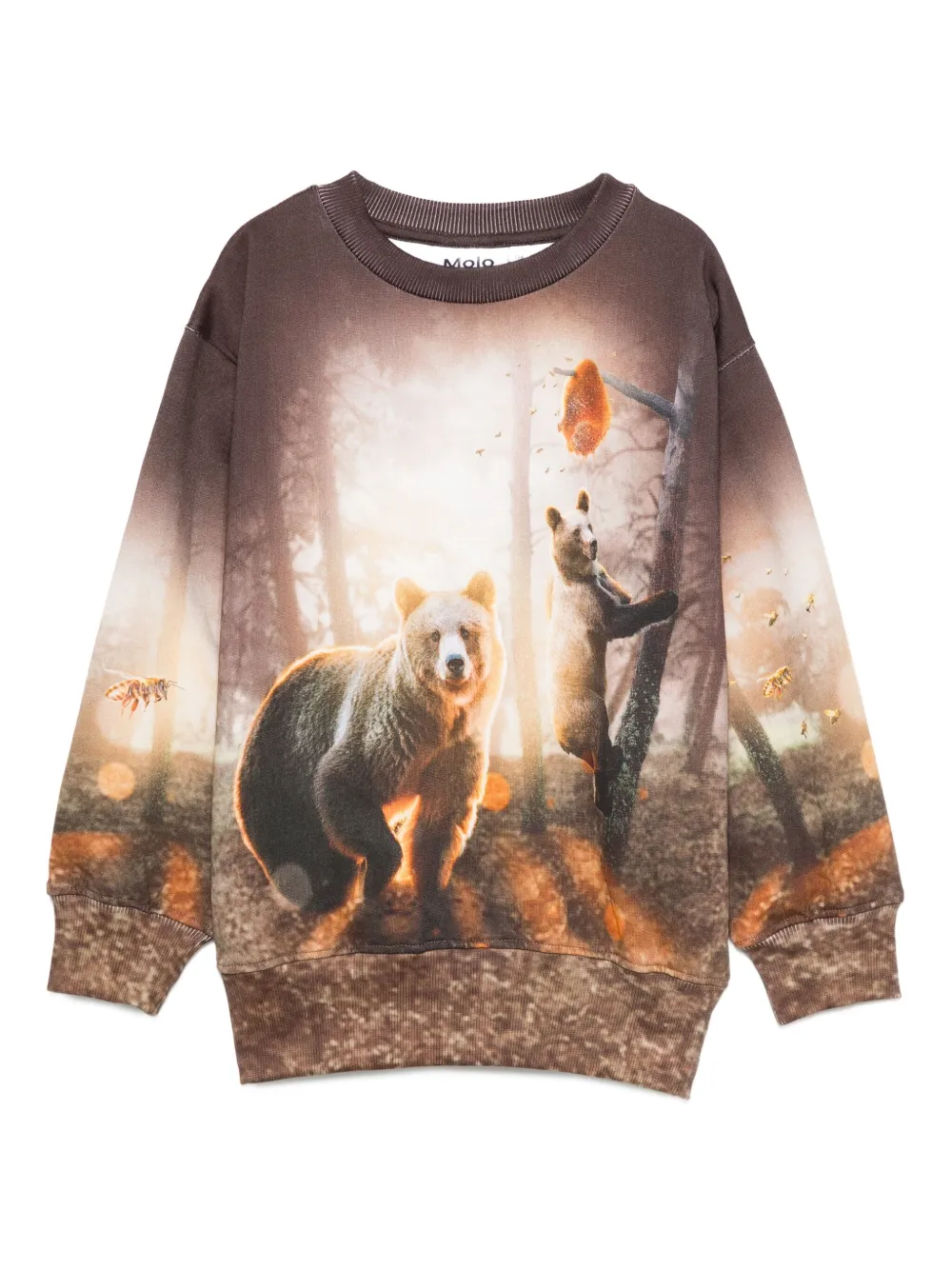 Molo Sweater met beerprint en lange mouwen Bruin
