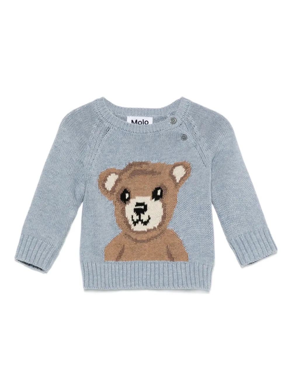 Molo teddy-intarsio knit sweater Blauw