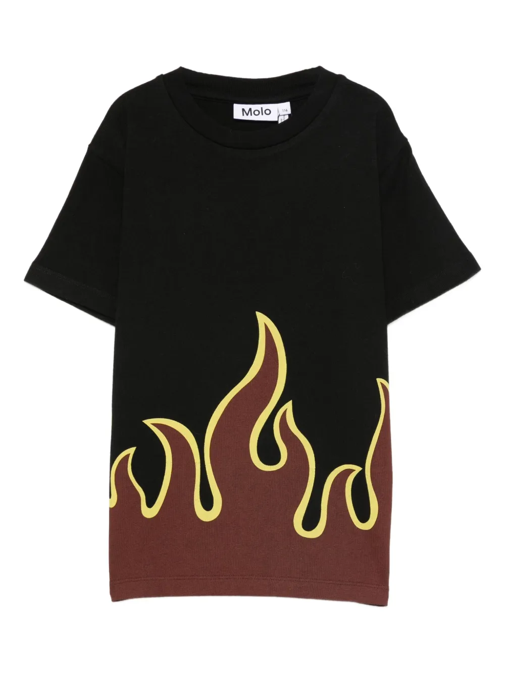 Molo flame-print short-sleeves top Zwart
