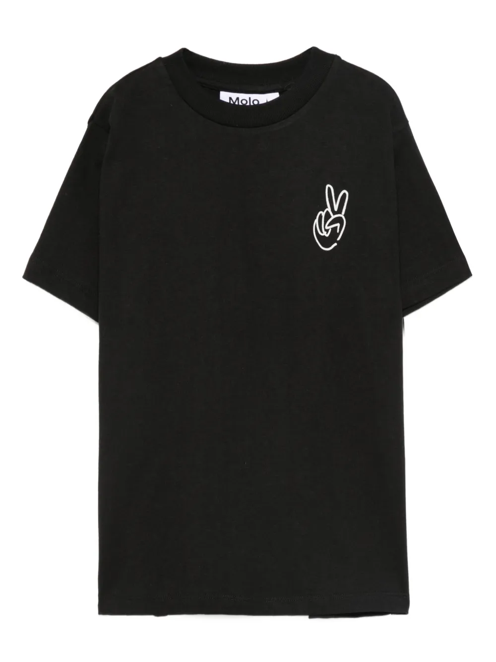 Molo peace-sign organic-cotton T-shirt Zwart