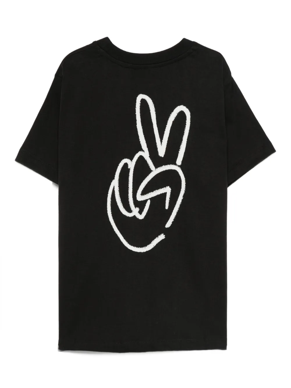 Molo peace-sign organic-cotton T-shirt Zwart