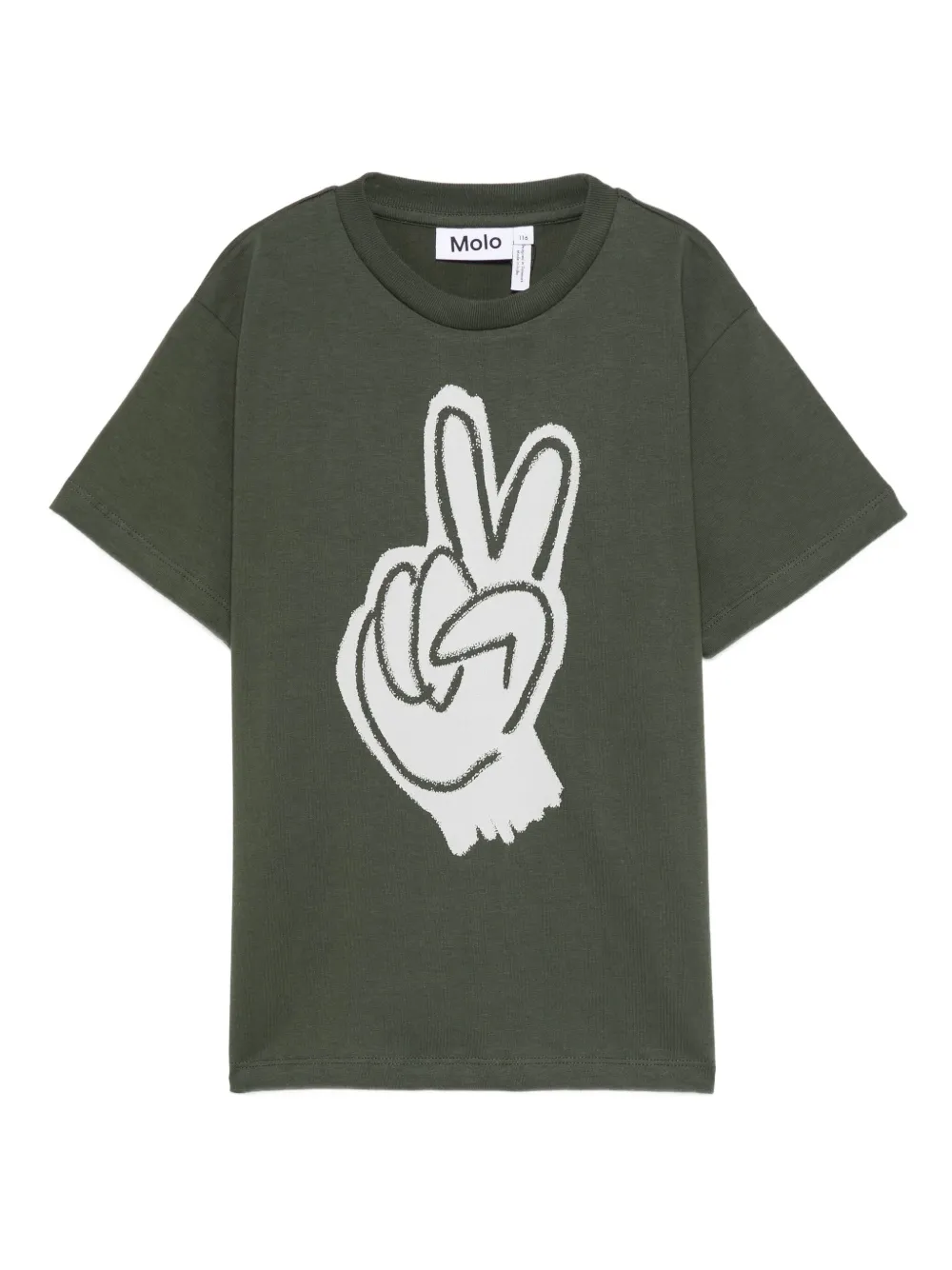 Molo peace-sign cotton T-shirt Groen