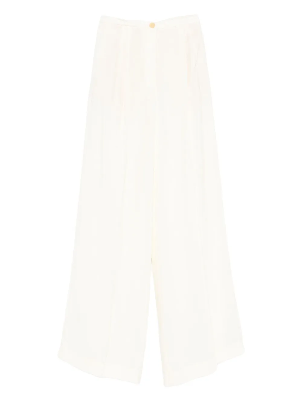 Forte Plooibroek met wijde pijpen Beige