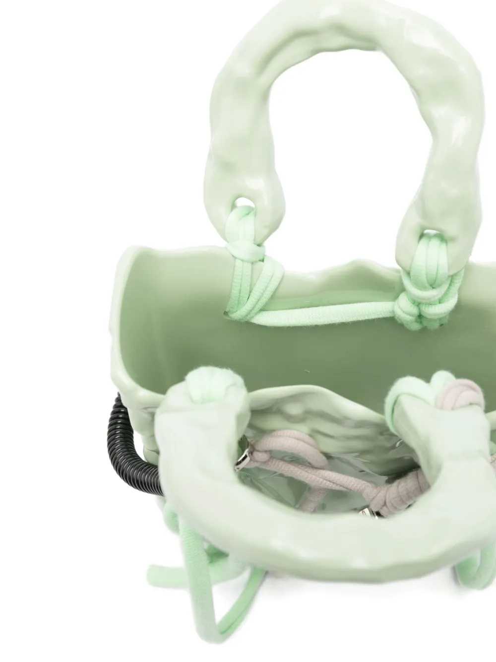 Ottolinger Ceramic Heart-lock Tote Bag In Green