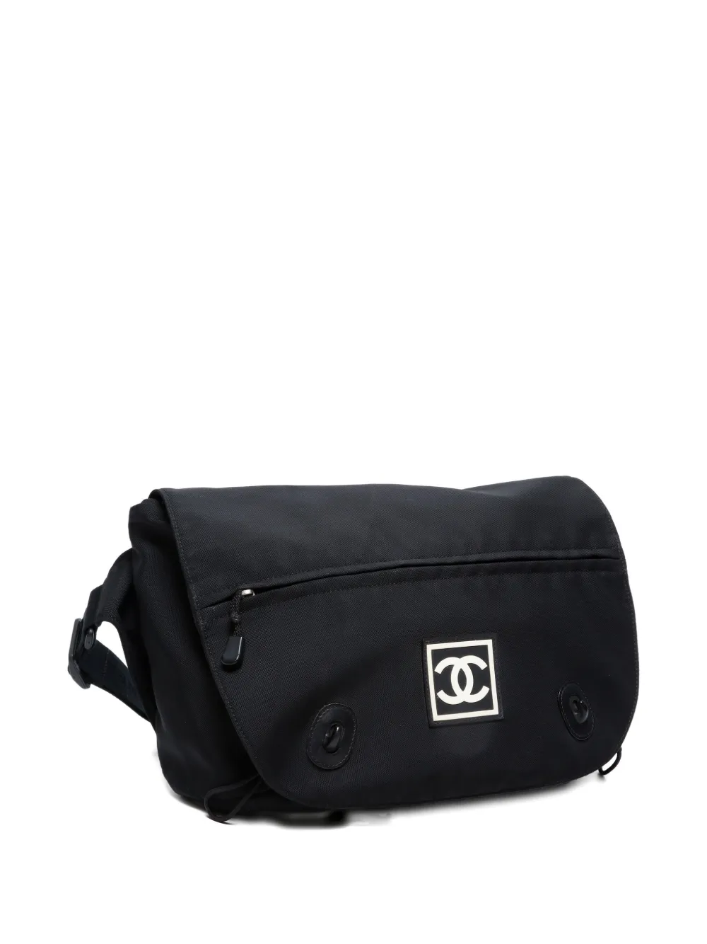 Pre-owned Chanel 2003-2004 Sport Line Cc-mark Shoulder Bag In Black