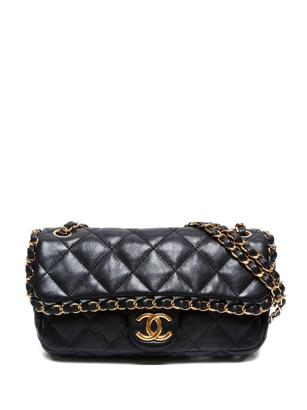 CHANEL Pre-Owned 2010-2011 chain-edge flap shoulder bag | Black | Image 1