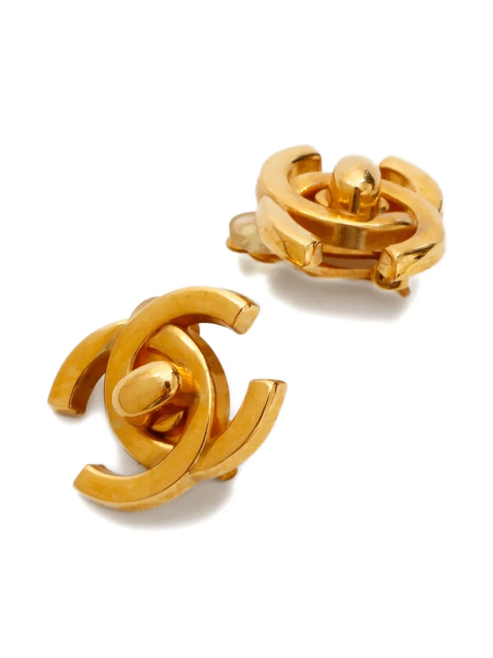 CHANEL Pre-Owned 1996 CC turn-lock clip-on earrings | Image 2