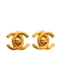 CHANEL Pre-Owned 1996 CC turn-lock clip-on earrings - Gold