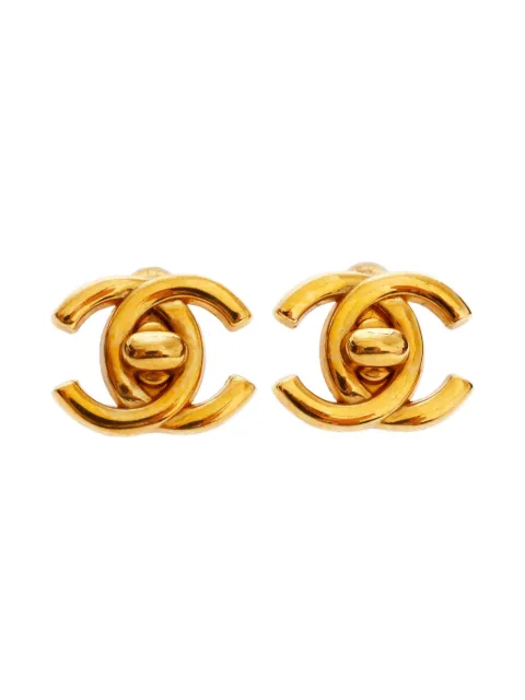 CHANEL Pre-Owned 1996 CC turn-lock clip-on earrings
