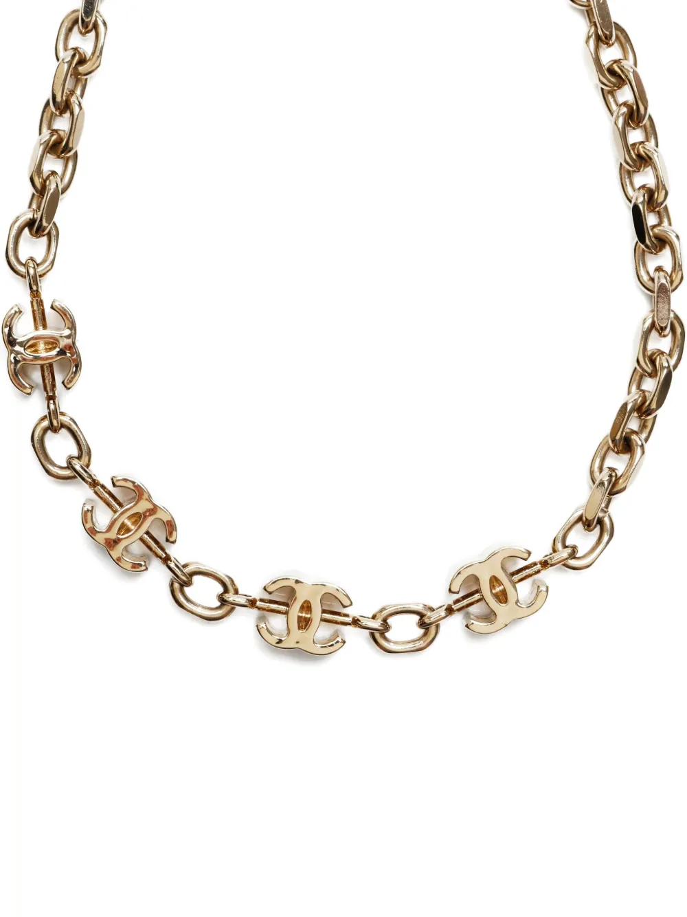 Pre-owned Chanel 2022 Cc-mark Necklace In Gold