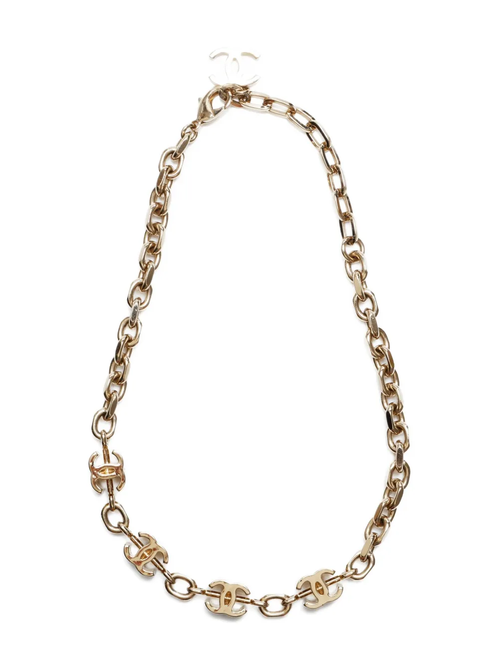 Pre-owned Chanel 2022 Cc-mark Necklace In Gold