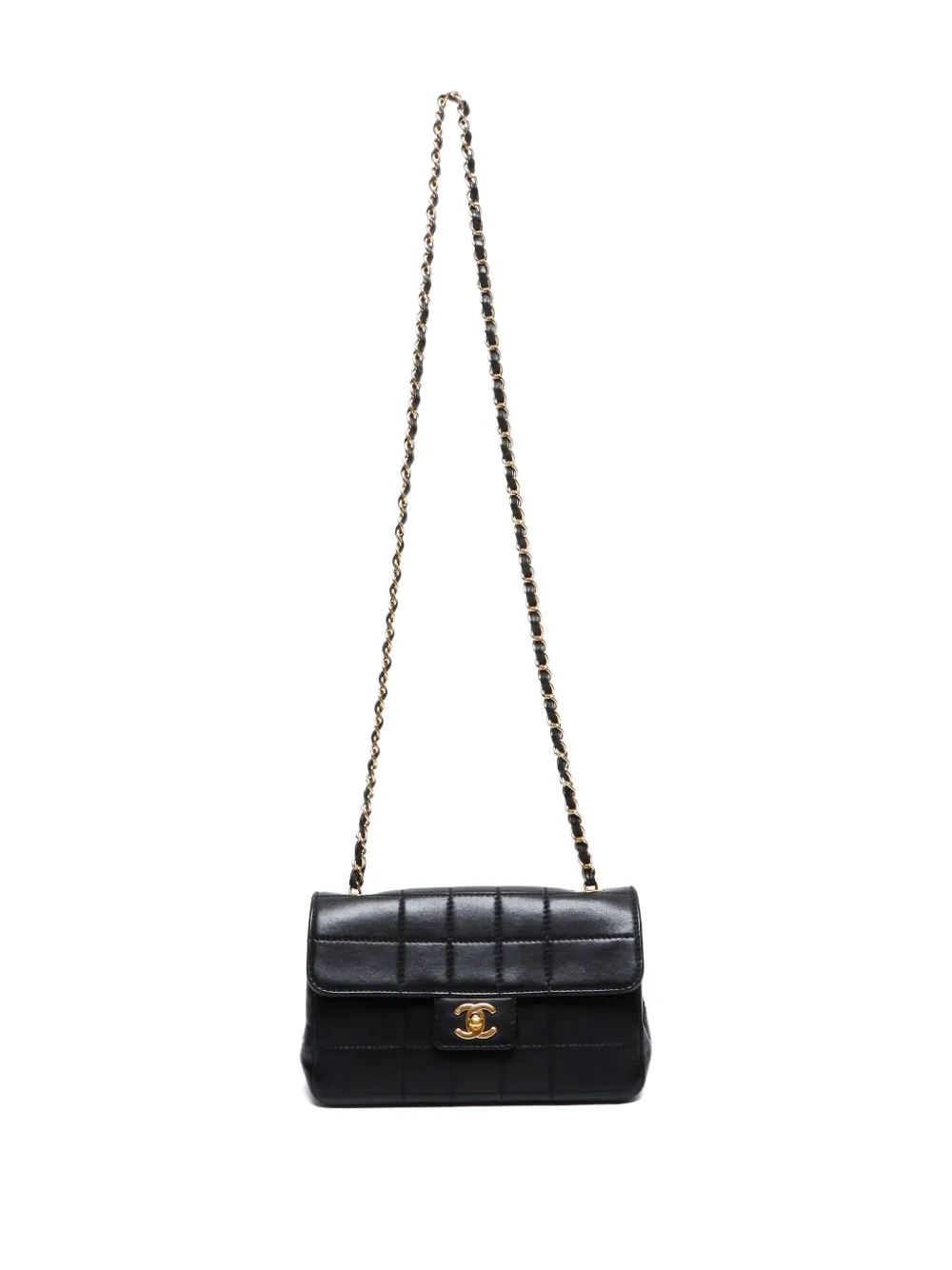 Pre-owned Chanel 2002-2003 Chocolate Bar Shoulder Bag In Black