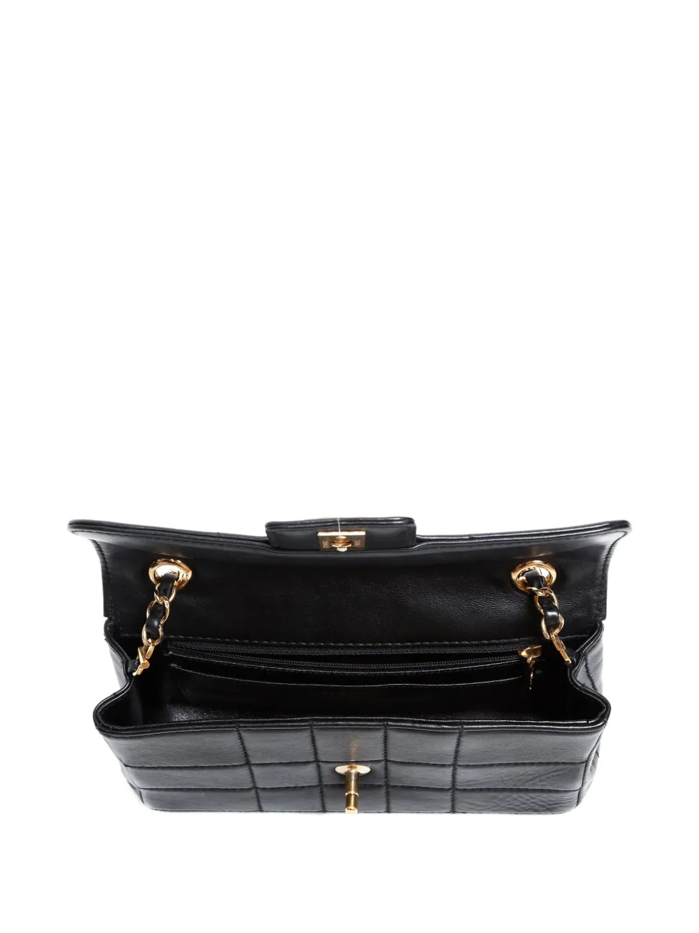 Pre-owned Chanel 2002-2003 Chocolate Bar Shoulder Bag In Black