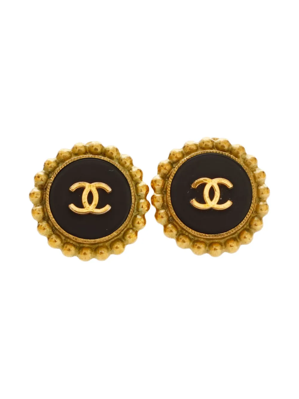 CHANEL Pre-Owned 1994 CC-Mark clip-on earrings - ゴールドトーン CHANEL Pre-Owned 1994 CC-Mark clip-on earrings - ゴールドトーン