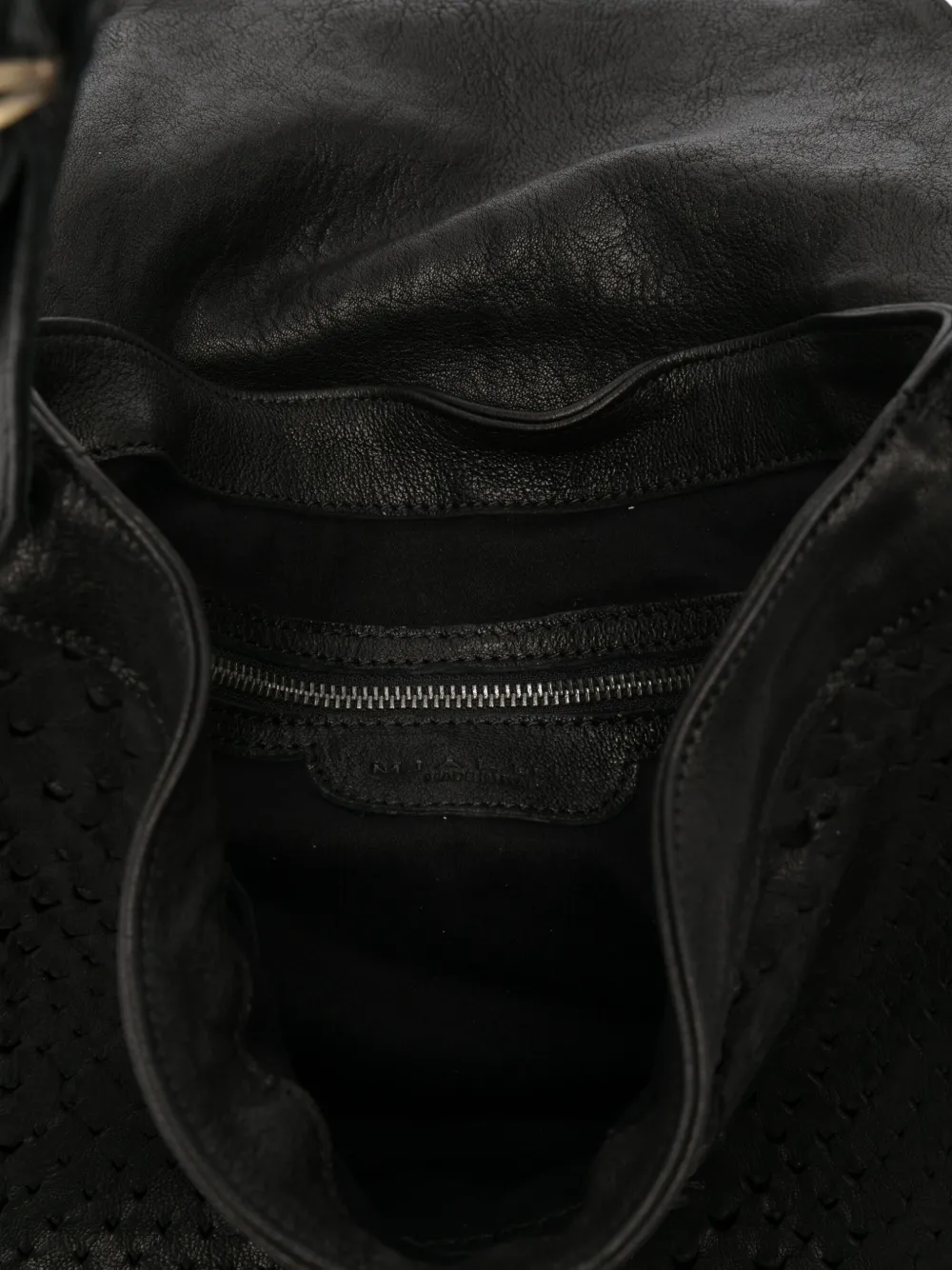 Mialuis Perforated Flap Shoulder Bag In Black