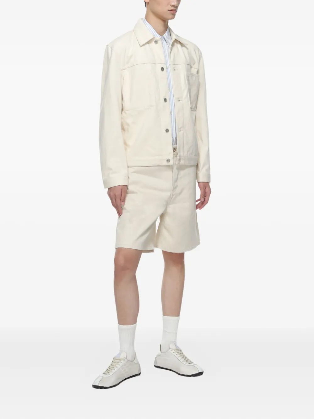 Jil Sander Patch-pocket Cotton Jacket In Neutral
