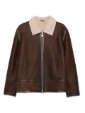 DONDUP shearling-collared jacket - Brown