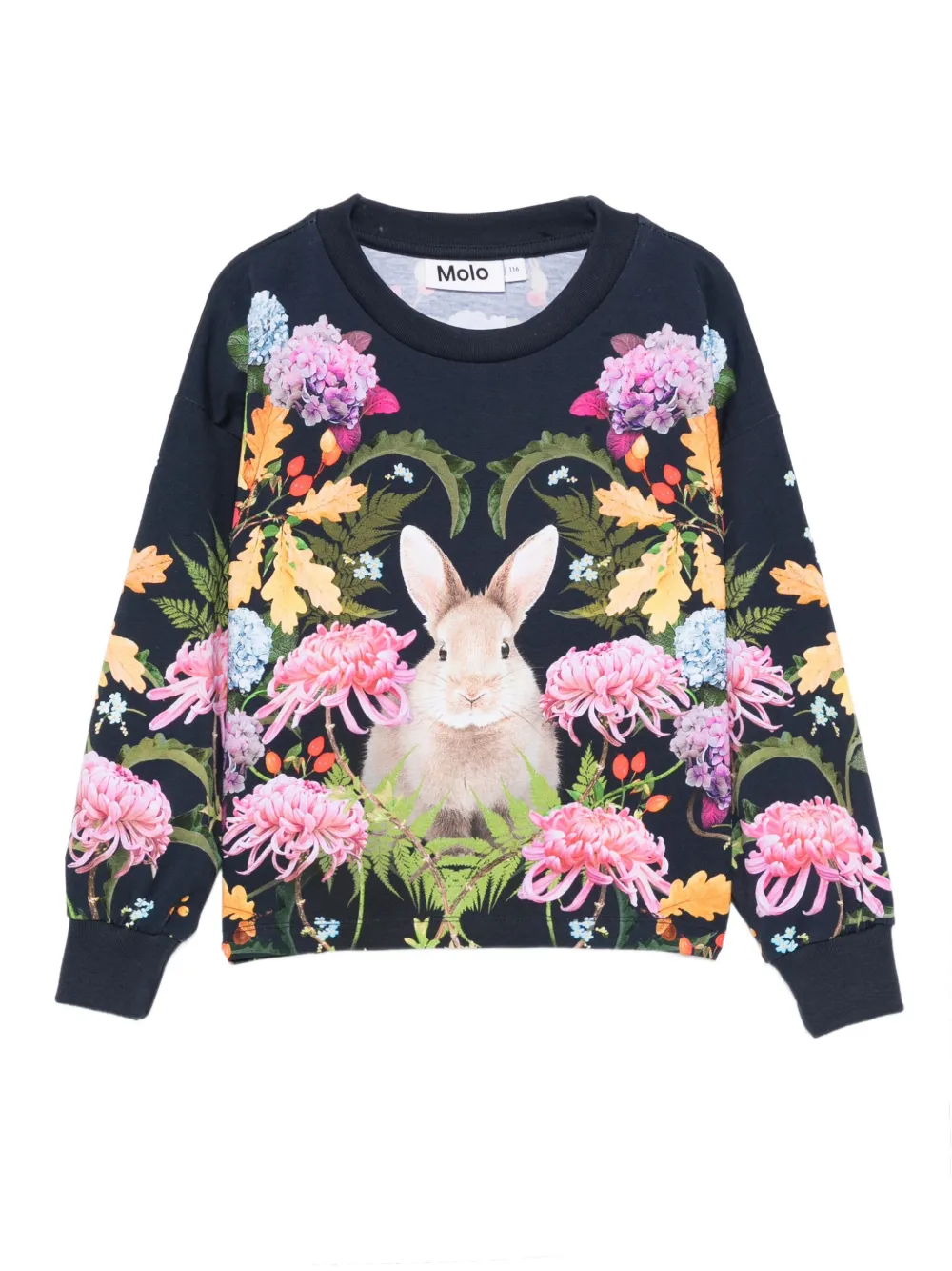 Molo rabbit floral-print sweatshirt Blauw