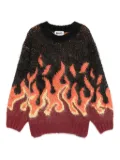 Molo flame-pattern knit sweater - Orange