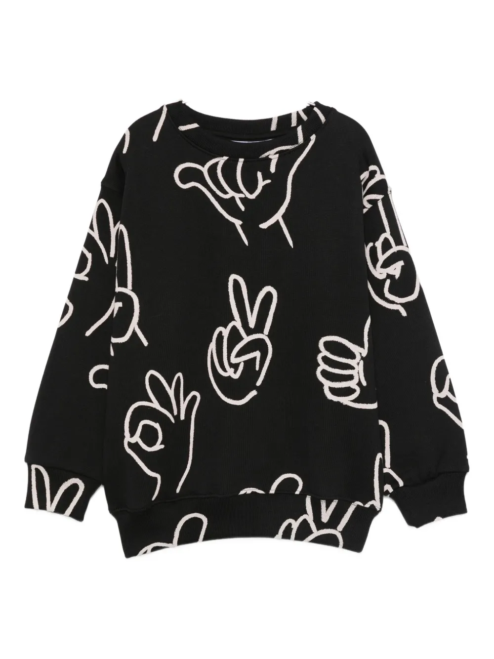 Molo hand-print long-sleeves sweatshirt - Nero