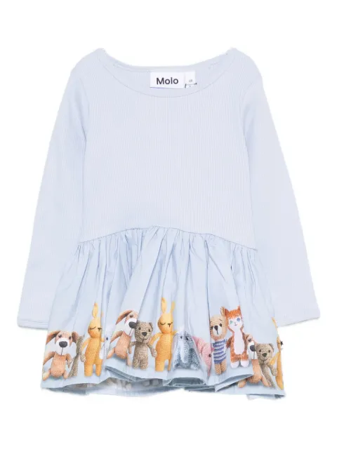 Molo vestido tejido de canalé con animal print