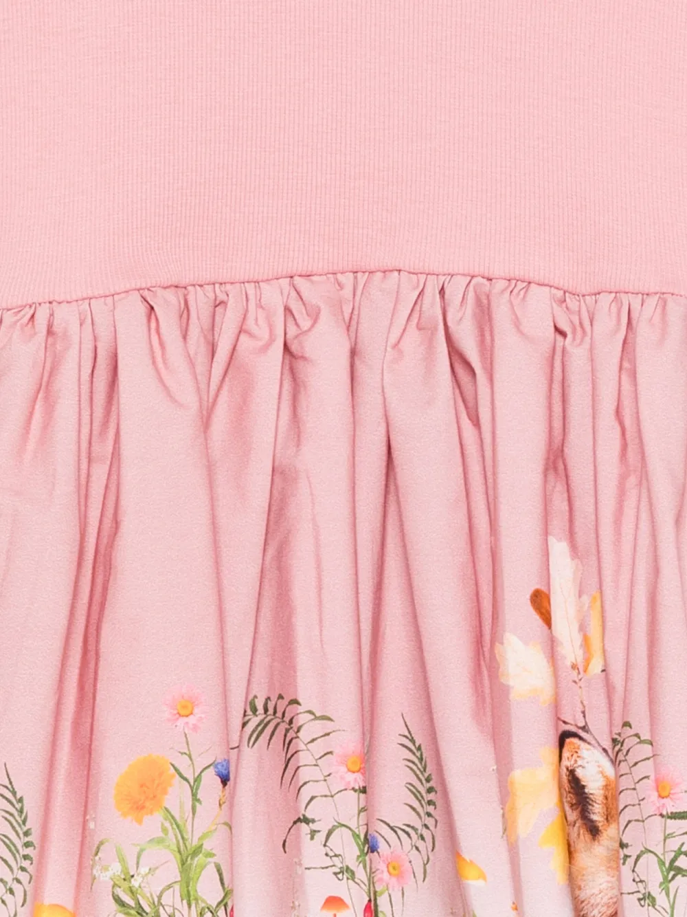 Molo Geribbelde jurk met vossenprint Roze