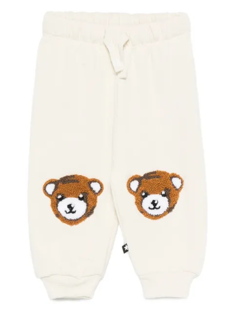 Molo teddy-bear embroidered joggers