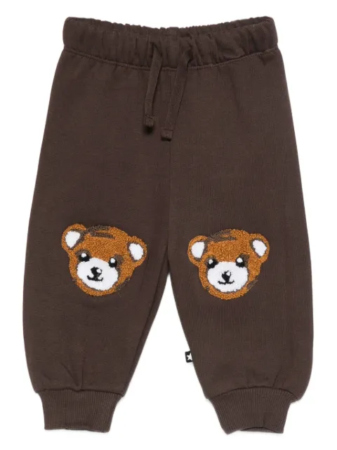 Molo teddy-bear embroidered joggers