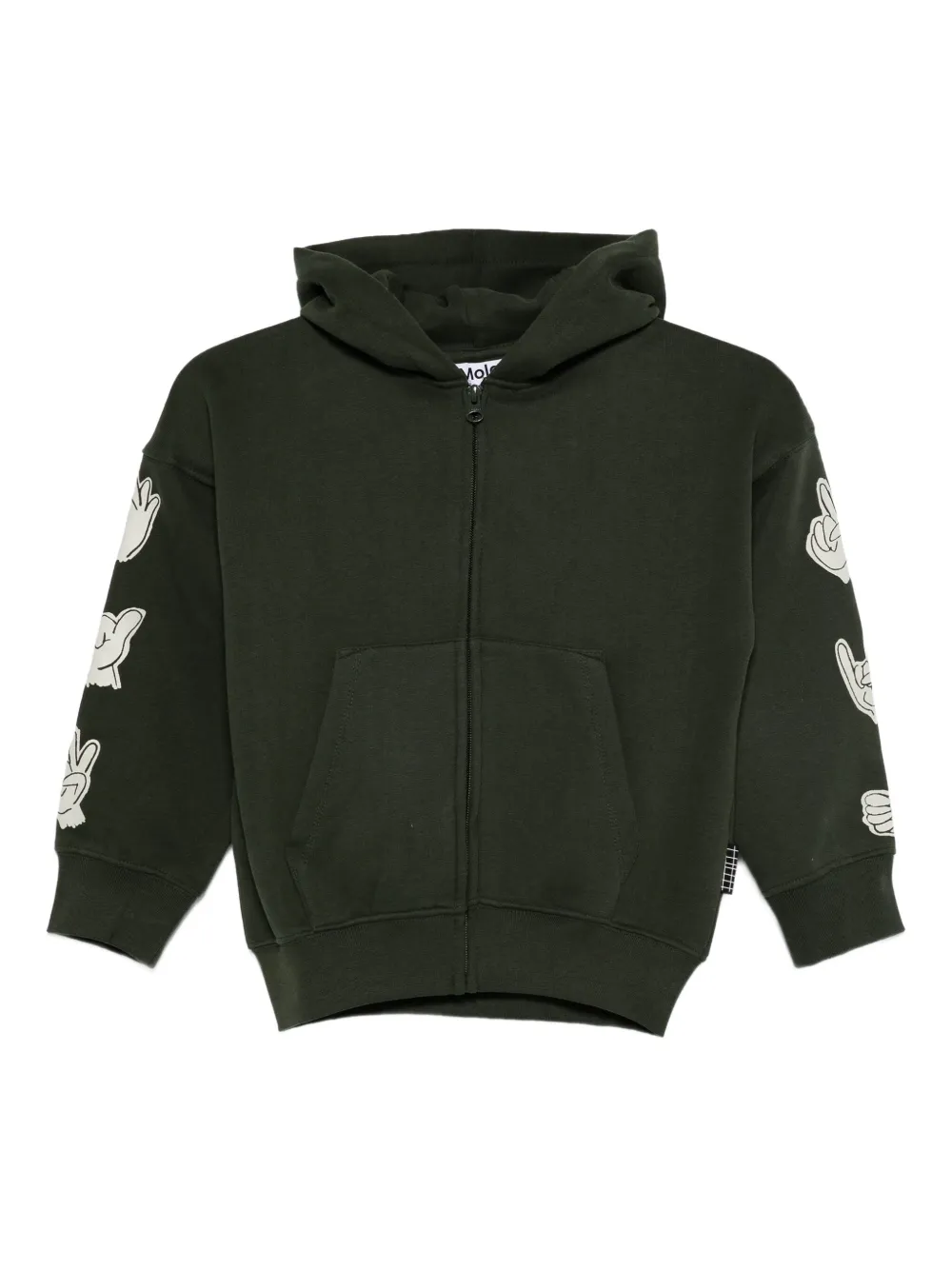 Molo hand-print zip-up hoodie Groen