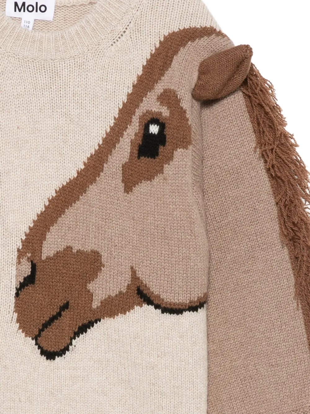 Molo horse-head fringe sweater Bruin