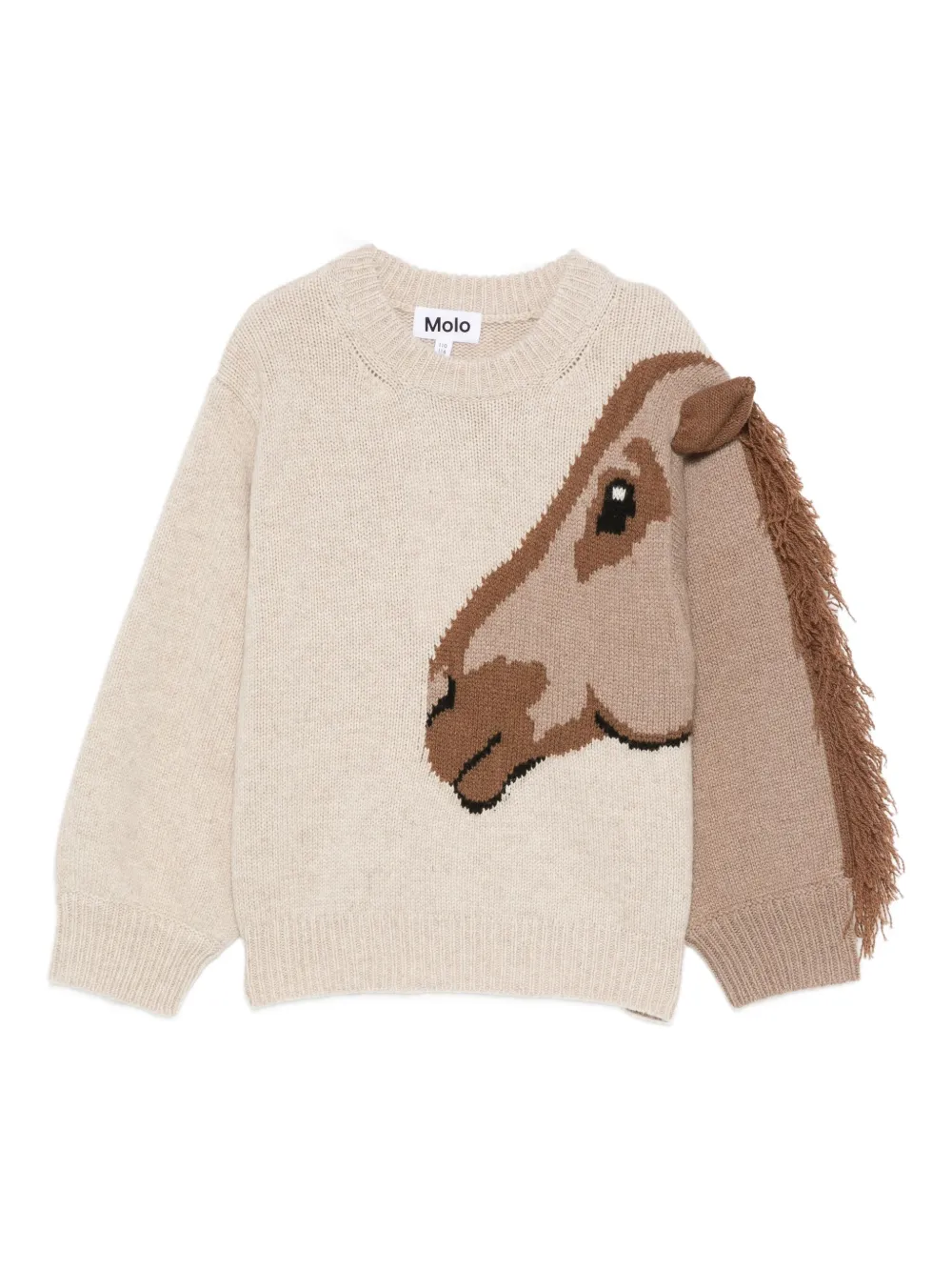 Molo horse-head fringe sweater Bruin
