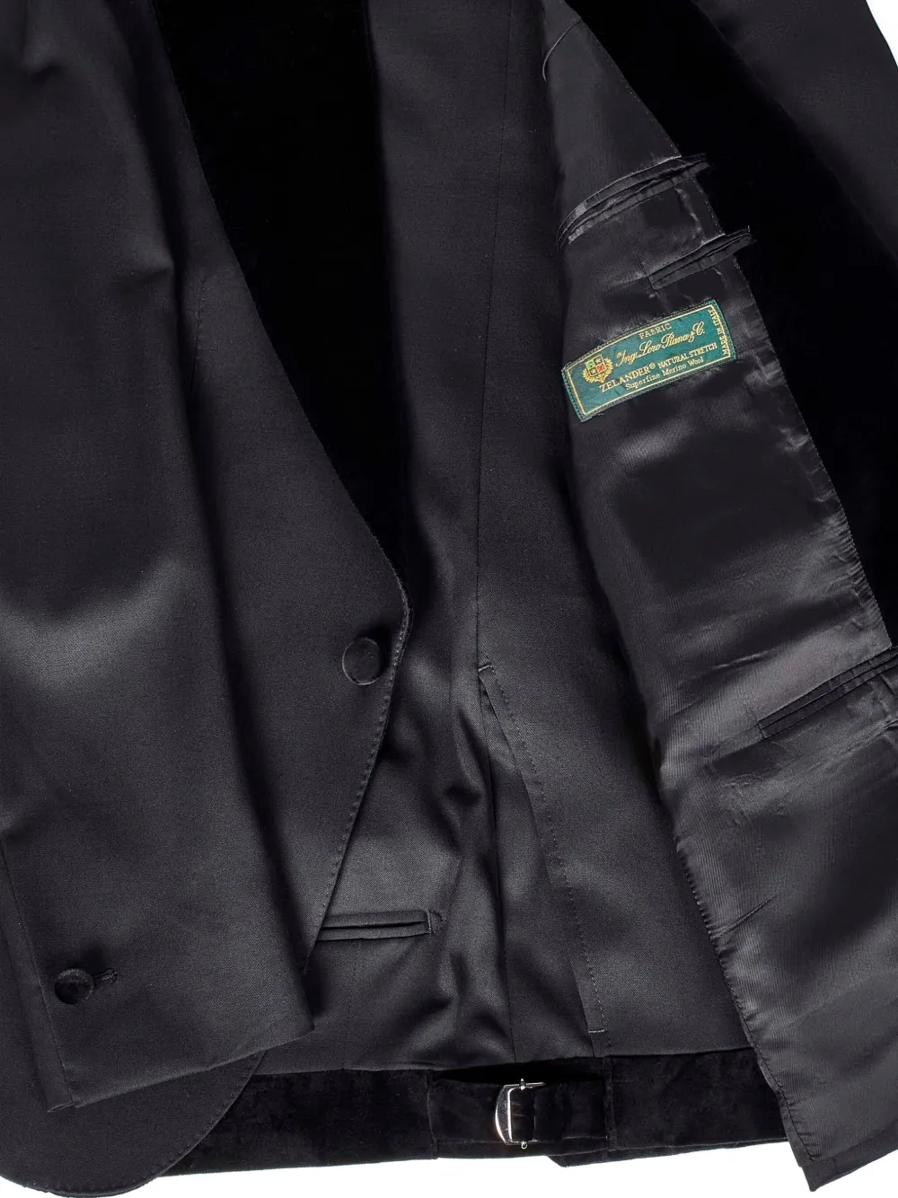 FRANZESE COLLECTION Pak met fluwelen revers Zwart