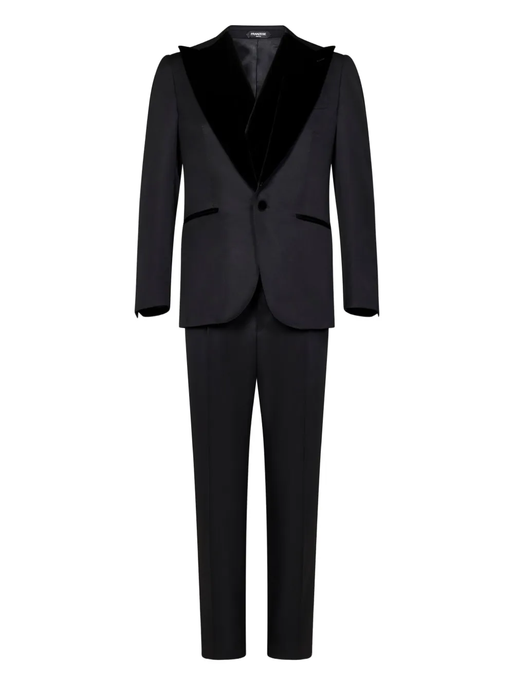 FRANZESE COLLECTION velvet-lapels suit Zwart
