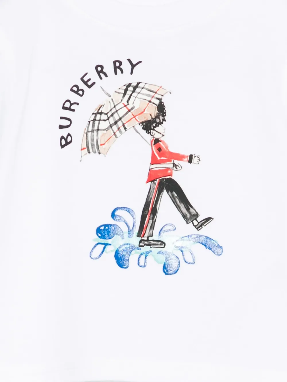 Burberry Kids T-shirt met grafische print Wit