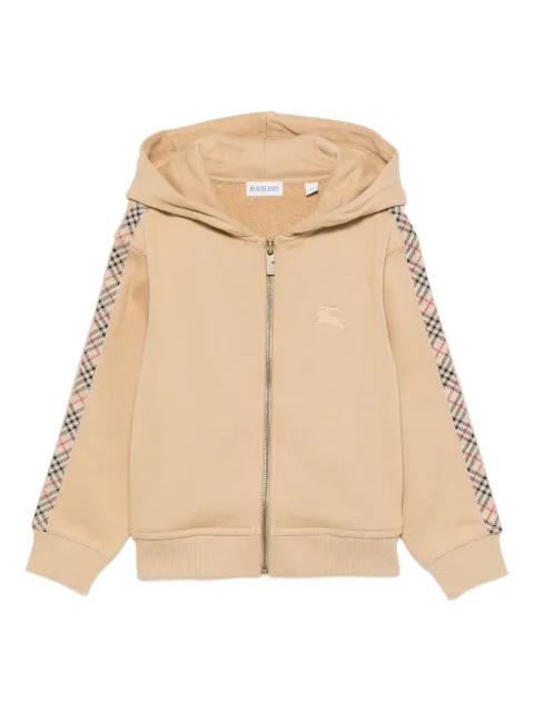 Burberry Kids check-panel hooded top