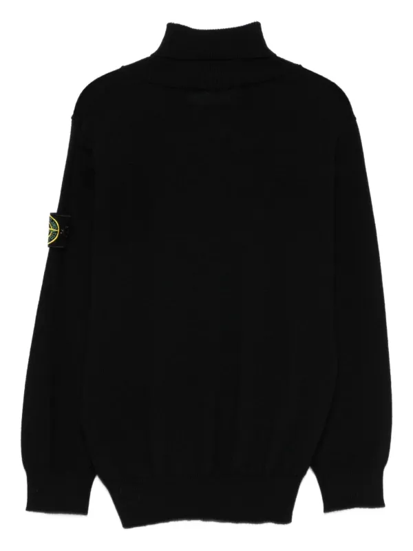 STONE ISLAND ブラックタートルネックセーター S Stone Island 
