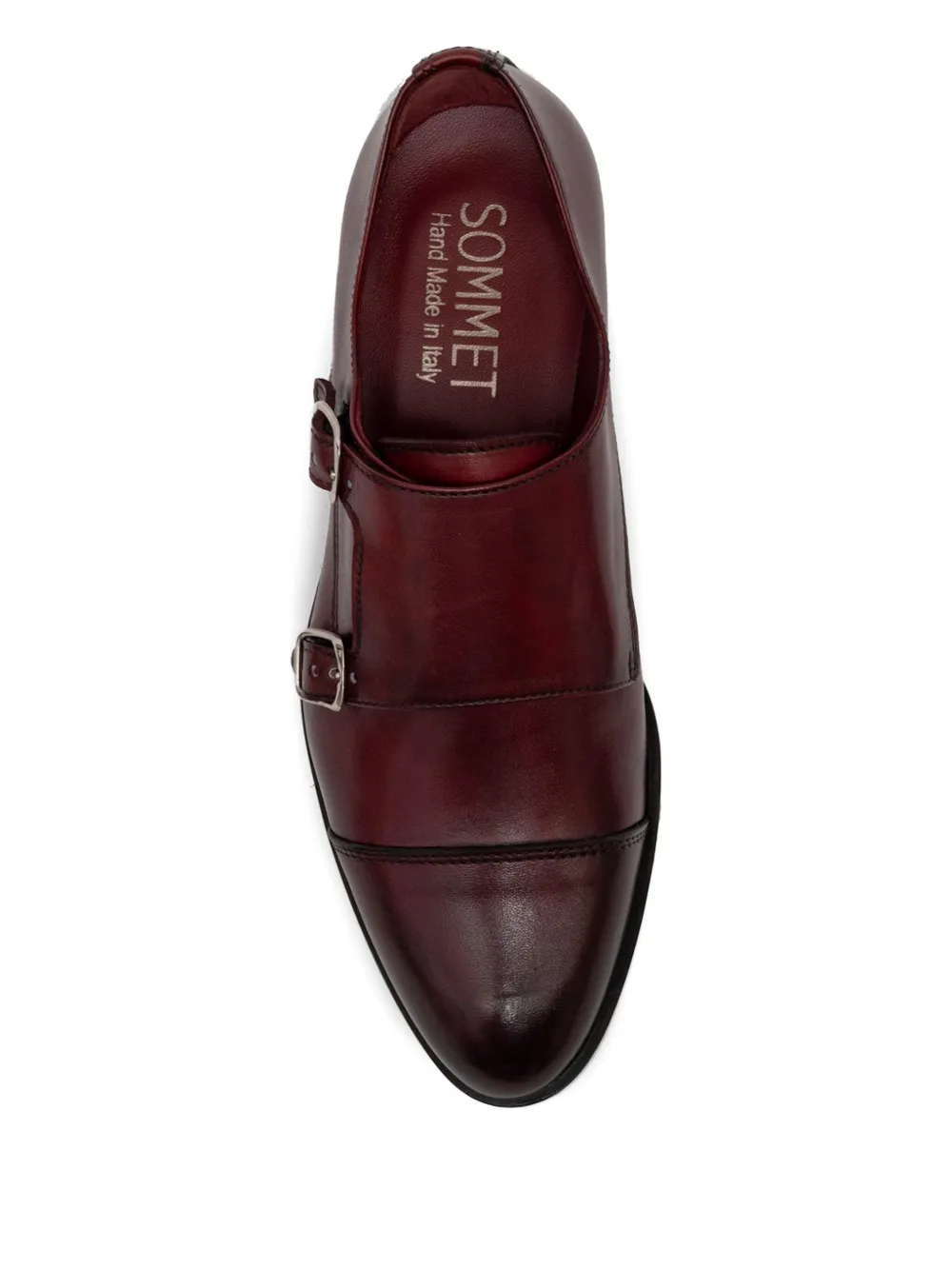 SOMMET double-buckle calf leather oxford shoes Red