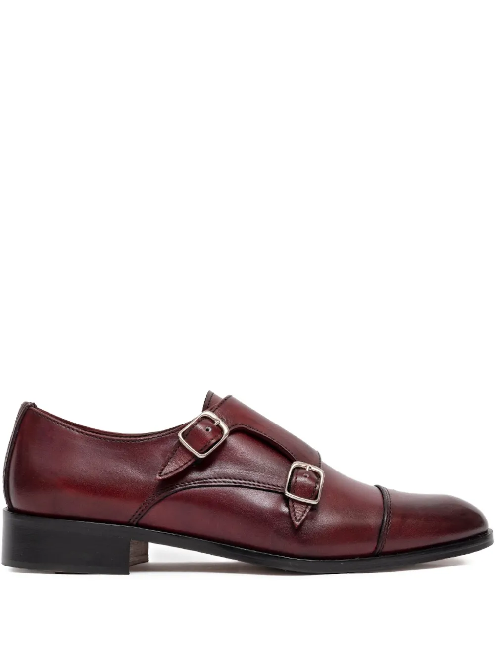 SOMMET double-buckle calf leather oxford shoes Red