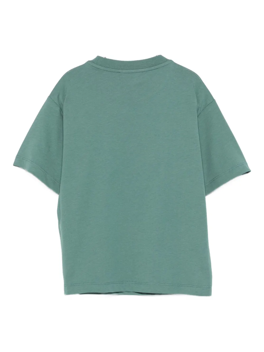 Emporio Armani Embossed-logo Cotton T-shirt In Green