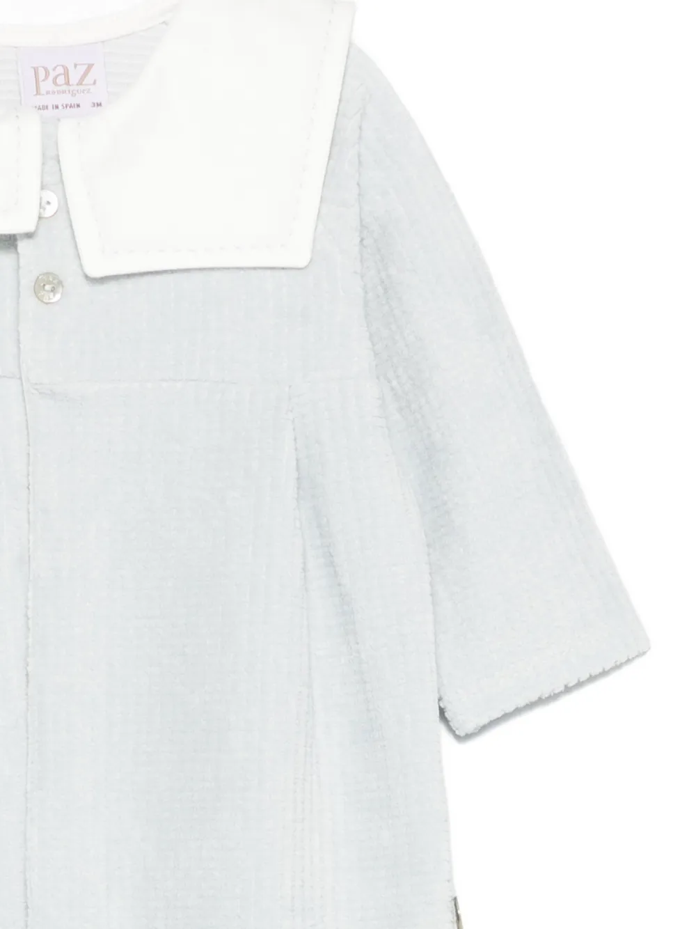 Paz Rodriguez Romper met Peter Pan kraag van getextureerd katoen Blauw