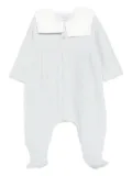 Paz Rodriguez textured-cotton peter pan collar babygrow - Blue