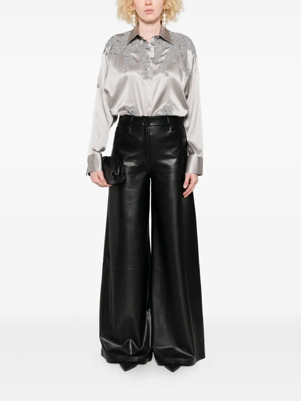 Ermanno Scervino Zijden shirt - Grijs