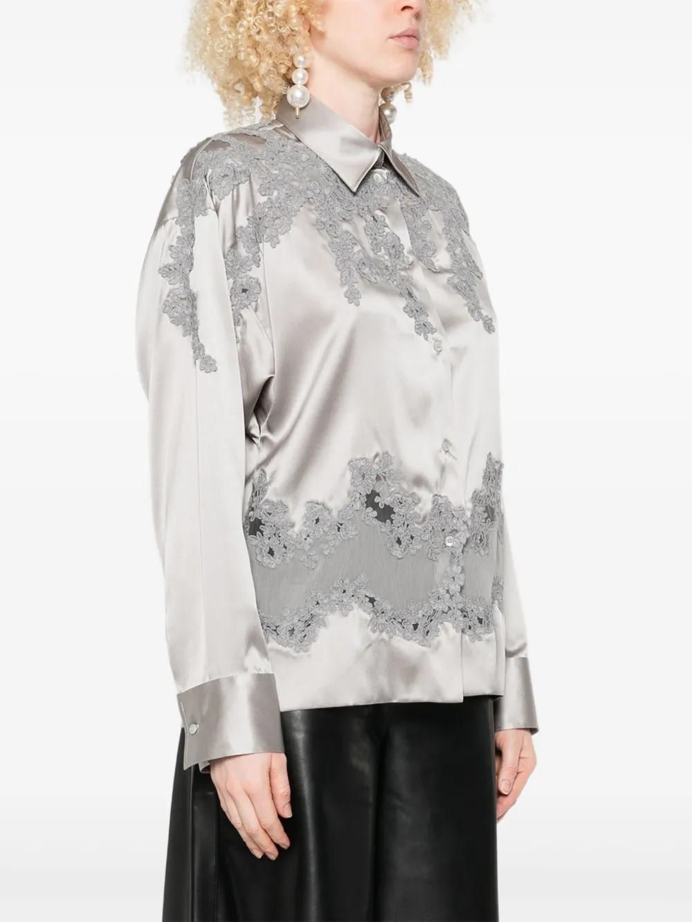 Ermanno Scervino Zijden shirt Grijs