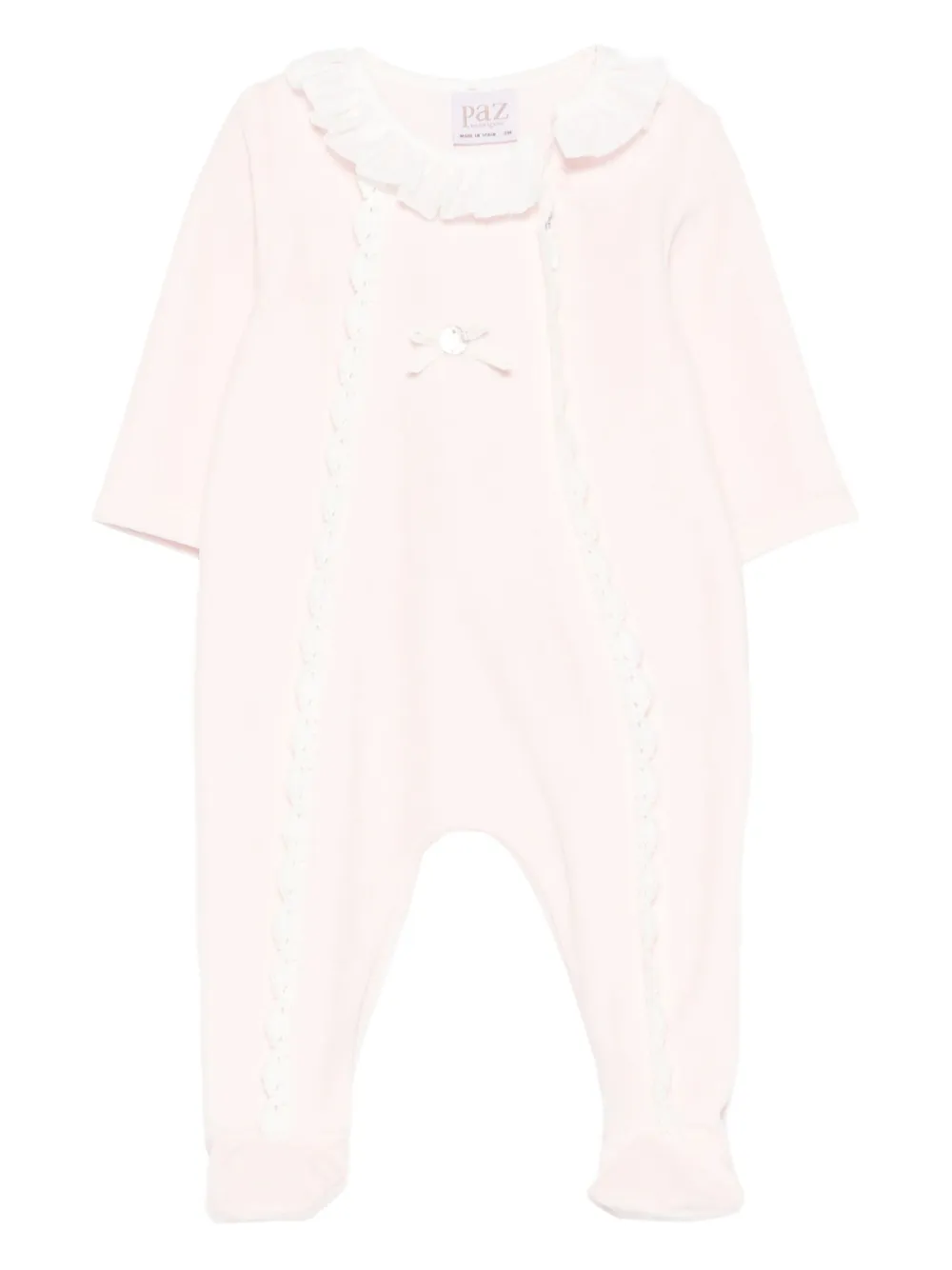 Paz Rodriguez braided-trim babygrow Roze