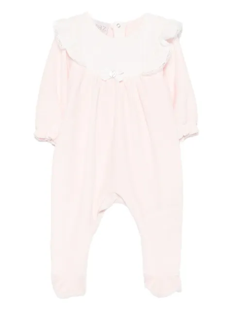 Paz Rodriguez lace-trimmed ruffled babygrow