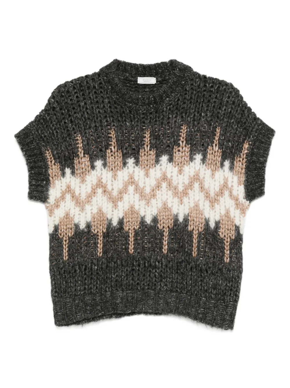 geometric-pattern knit sweater