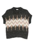 Peserico geometric-pattern knit sweater - Grey